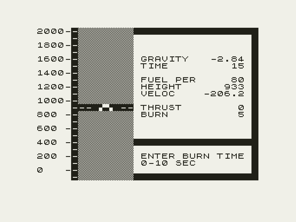 A New Lunar Lander for the ZX81 / Timex Sinclair 1000 A New Lunar Lander for the ZX81 / Timex Sinclair 1000