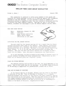 Sinclair Timex User Group Newsletter v2 n1