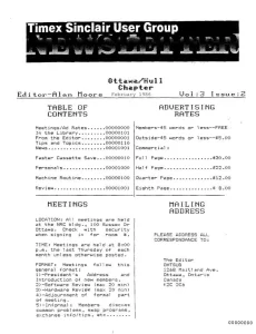 Timex Sinclair User Group Newsletter: Ottawa Chapter v3 n2