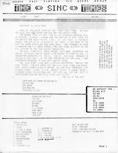 The Sinc Times v4 n1