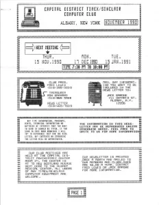 Capital District Timex-Sinclair Computer Club Nov 1990