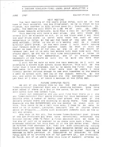 ISTUG Newsletter June 1987