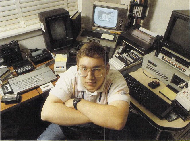Joe Newman with his computers.
