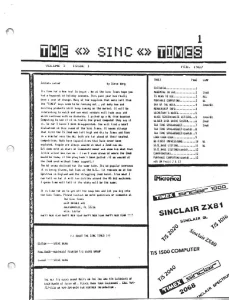 The Sinc Times Vol 3 No 1