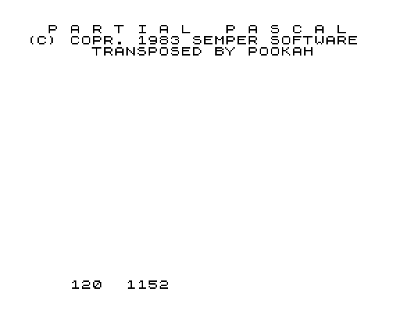 Partial Pascal screen