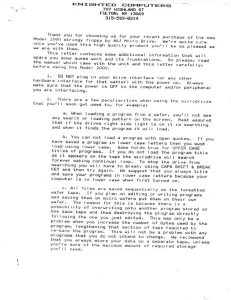 A&J Microdrive Model 2000 instructions from Knighted Computers