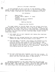 A&J Printer Interface instructions
