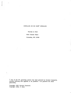 Sinclair ZX81 8K ROM Upgrade manual