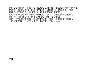 Biorhythms and Day Of The Week