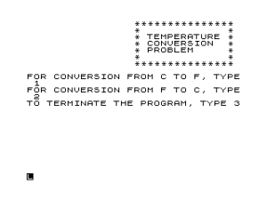 Temp Conversion Problem 1