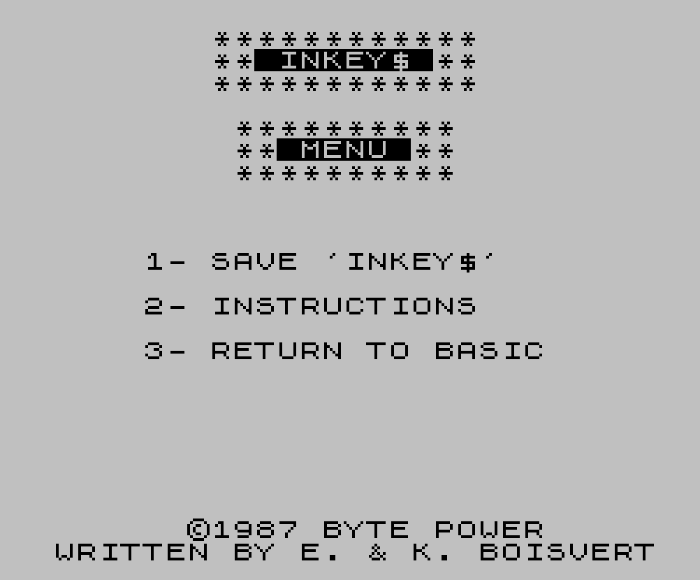 INKEY$ INKEY$