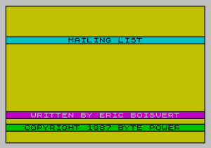 Mailing List