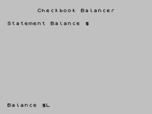 Checkbook Balancer