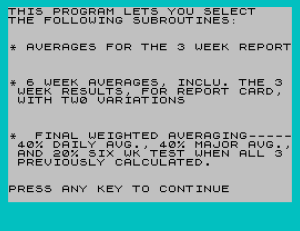 Menu-Driven Grade Averaging
